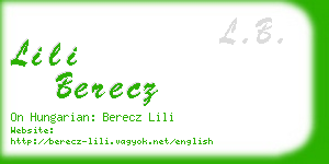 lili berecz business card